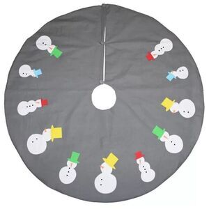 H for Happy Whimsy Snowmen Holiday Tree Skirt Bed and Bath Beyond NEW